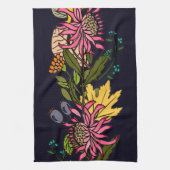 Rosa und gelbe Blume Geschirrtuch (Vertikal)