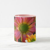 Rosa und gelbe Blume Herbst Getränke Tasse (Zentrum)