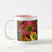 Rosa und gelbe Blume Herbst Getränke Tasse (Links)