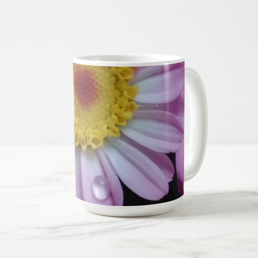 Rosa und gelbe Blume Kaffeetasse (VorderseiteRechts)
