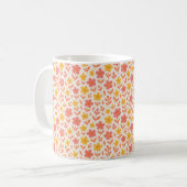 Rosa und gelbe Blume Kaffeetasse (Vorderseite Links)