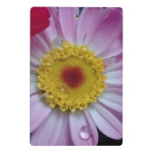 Rosa und gelbe Blume Mini Klemmbrett (Rückseite)