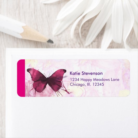 Rosa und gelbe Blume mit Schmetterling (Insitu)