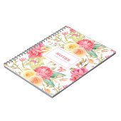 Rosa und gelbe Blume Notizblock (Linke Seite)