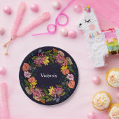 Rosa und gelbe Blume Pappteller (Party)