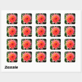 Rosa und gelbe Blume Quadratischer Aufkleber (Blatt)