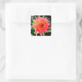 Rosa und gelbe Blume Quadratischer Aufkleber (Tasche)