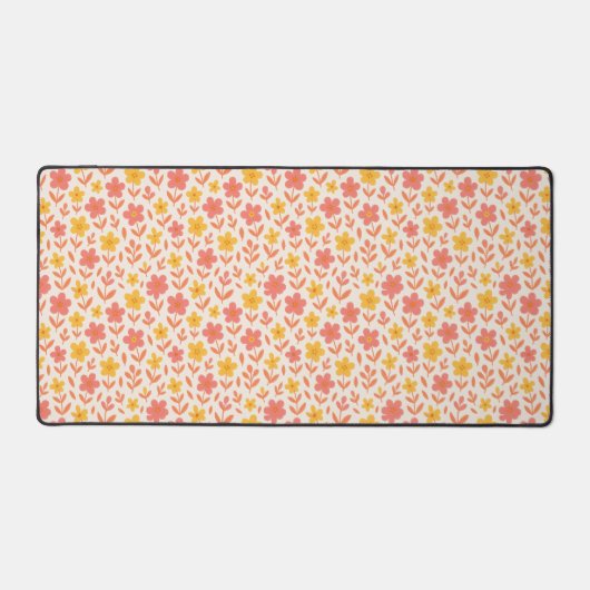 Rosa und gelbe Blume Schreibtischunterlage (Vorderseite)