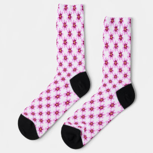 Rosa und gelbe Blume Socken
