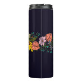 Rosa und gelbe Blume Thermosbecher (Rückseite)