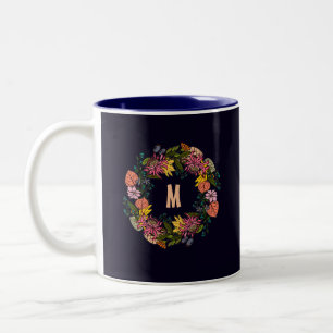 Rosa und gelbe Blume Zweifarbige Tasse