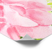 Rosa und gelbe Blumen Begrüßung Poster (Ecke)