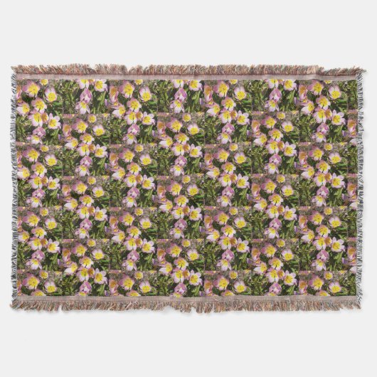 Rosa und gelbe Blumen Decke (Vorderseite)