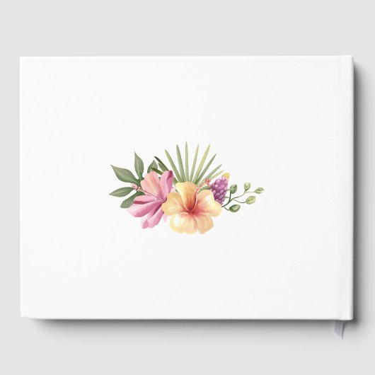 Rosa und gelbe Blumen Gästebuch (Rückseite)