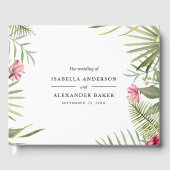 Rosa und gelbe Blumen Gästebuch (Vorderseite)