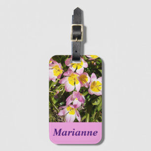 Rosa und gelbe Blumen Gepäckanhänger