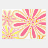 Rosa und gelbe Blumen Geschenkpapier Set (Vorderseite 3)