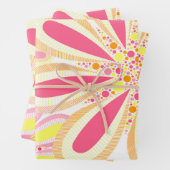 Rosa und gelbe Blumen Geschenkpapier Set (Beispiel)