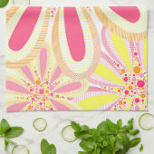 Rosa und gelbe Blumen Geschirrtuch (Gefaltet)