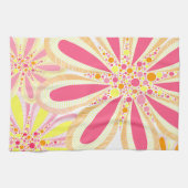 Rosa und gelbe Blumen Geschirrtuch (Horizontal)
