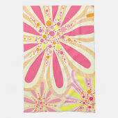 Rosa und gelbe Blumen Geschirrtuch (Vertikal)