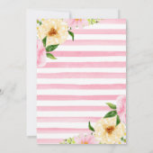 Rosa und gelbe Blumen & Gold Frame Baby Dusche Einladung (Rückseite)