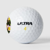 Rosa und gelbe Blumen Golfball (Logo)