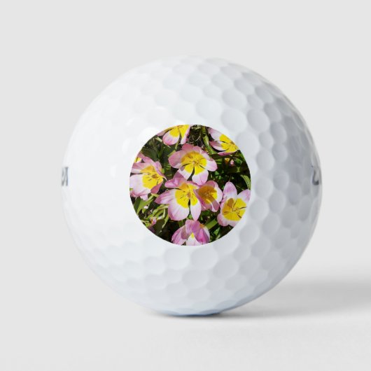 Rosa und gelbe Blumen Golfball (Vorderseite)