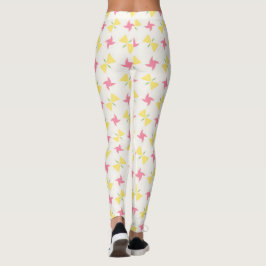 Rosa und gelbe Blumen im Windrad-Design Leggings