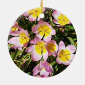 Rosa und gelbe Blumen Keramik Ornament (Hinten)