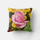 Rosa und gelbe Blumen Kissen (Rückseite)