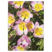 Rosa und gelbe Blumen Klemmbrett (Rückseite)