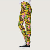 Rosa und gelbe Blumen Leggings (Links)