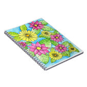 Rosa und gelbe Blumen Notizblock (Rechte Seite)