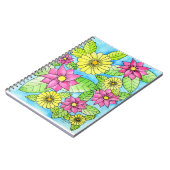 Rosa und gelbe Blumen Notizblock (Linke Seite)