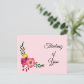 Rosa und gelbe Blumen Postkarte (Stehend Vorderseite)