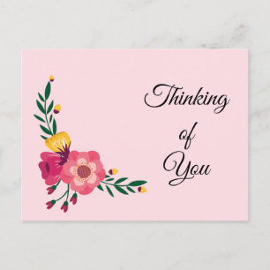 Rosa und gelbe Blumen Postkarte