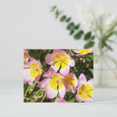 Rosa und gelbe Blumen Postkarte (Stehend Vorderseite)