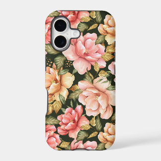 Rosa und gelbe Blumen. Romantisches Muster