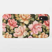 Rosa und gelbe Blumen. Romantisches Muster Case-Mate iPhone Hülle (Rückseite (Horizontal))