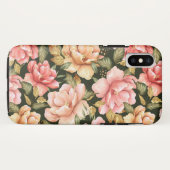 Rosa und gelbe Blumen. Romantisches Muster Case-Mate iPhone Hülle (Rückseite (Horizontal))