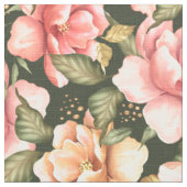 Rosa und gelbe Blumen. Romantisches Muster Stoff (Nahaufnahme)