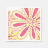 Rosa und gelbe Blumen Serviette (Vorderseite)
