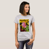 Rosa und gelbe Blumen T-Shirt (Vorne ganz)