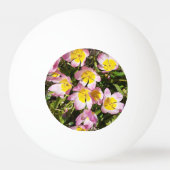 Rosa und gelbe Blumen Tischtennisball (Rückseite)