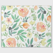 Rosa und gelbe Blumen Wasserfarben Nahtlose Farbe Geschenkpapier (Flach)