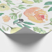 Rosa und gelbe Blumen Wasserfarben Nahtlose Farbe Geschenkpapier (Ecke)