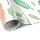 Rosa und gelbe Blumen Wasserfarben Nahtlose Farbe Geschenkpapier (Rolleneckpunkt)