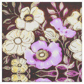 Rosa und gelbe Blumenstoffe Stoff (Nahaufnahme)