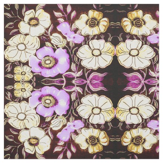 Rosa und gelbe Blumenstoffe Stoff (Muster)